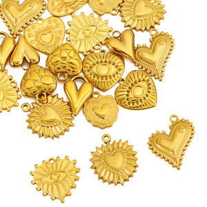 Colgante de corazón con ojo turco de acero inoxidable para la fabricación de collares y accesorios de joyería - Product Image 4