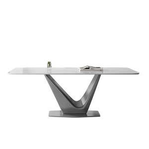 <span class=keywords><strong>Table</strong></span> à manger en pierre frittée de luxe simple mais légère <span class=keywords><strong>table</strong></span> design originale pour le dîner adaptée à un environnement domestique confortable - Product Image 1
