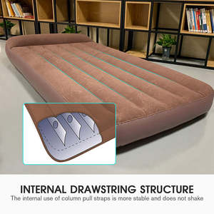 Cama inflable marrón con bomba de aire eléctrica, colchón de aire individual para acampar, accesorios de acampada - Product Image 4