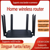 Router WiFi 6 Nirkabel Gigabit Dual Band 3000Mbps 6 Antena Penetrasi Dinding Router OEM ODM Dapat Disesuaikan