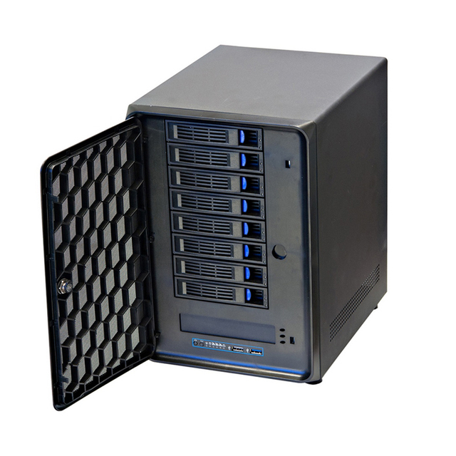 High Quality 8-Bay 3.5\" SATA HDD NAS Hot-Swap Mini-ITX Cloud Storage Premium Server with Fan in Stock Computer Cases & Towers