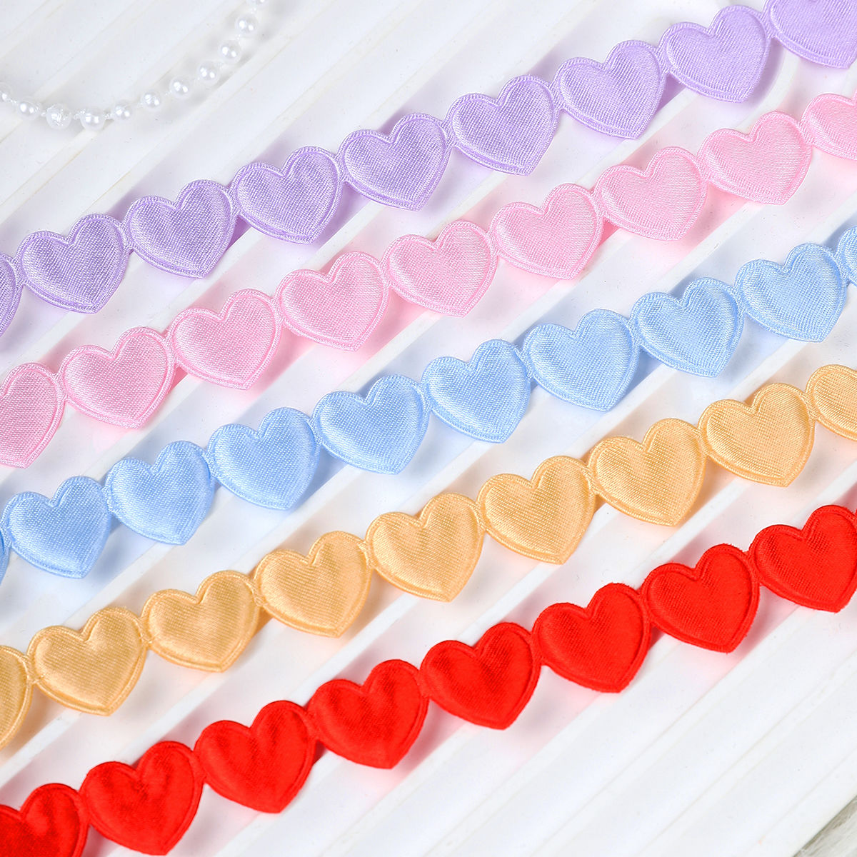 1.6cm Width Fancy Heart DIY Colorful Gift Ribbon for Handmade Gift Wrapping Decoration Material