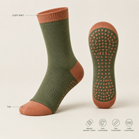 Chaussettes de yoga et Pilates à bout ouvert, avec grip, en coton et élasthanne, semelle antidérapante, structure de manchette ajustée pour studio, OEM ODM