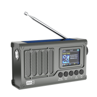 Radio d'urgence portable avec charge solaire, radio AM FM à manivelle pour le camping et la survie, lampe de poche intégrée et alarme SOS