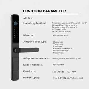 Serrure intelligente TTLOCK, <span class=keywords><strong>prix</strong></span> d'usine, OEM ODM, WiFi intelligent, BLE, empreinte digitale, étanche, acier inoxydable, aluminium, bois, serrure de porte intelligente, serrure étroite - Product Image 5