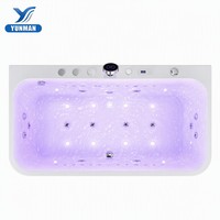 Baignoire hydromassante en acrylique de fabrication industrielle, design rectangulaire moderne, écologique, portable, baignoire spa autoportante, massage par remous