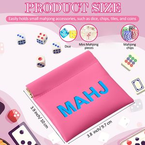Bolsas Personalizadas para Dados de Mahjong, Bolsa de PU para Dados, Monedero Mini para Fichas de Mahjong, para Juegos de Mesa, Fiestas y Viajes - Product Image 6