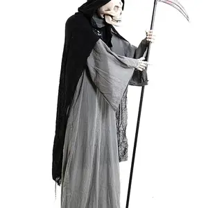Halloween Decoration Electric Horror Ghost Tricky Sickle 1.9M Ghost Death Witch Halloween Props