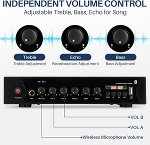 Professional 2-in-1 Dynamic <b>Microphone</b> System Handheld Metal <b>Wireless</b> <b>Microphone</b> Best <b>Microphone</b> for Best Audio Quality - Product Image 2