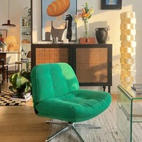 Chaise ergonomique pivotante confortable avec base verte, réglable en hauteur, pour la maison et les loisirs