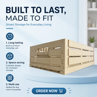 Caisse en plastique pliable avec couvercle, aspect bois, bac de rangement pliable, empilable et ventilé pour l'emballage des produits frais