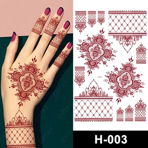 Di alta qualità Waterproof Body Art Mehndi Mandala rosso marrone marrone marrone <span class=keywords><strong>indiano</strong></span> <span class=keywords><strong>hennè</strong></span> tatuaggio adesivi personalizzati - Product Image 4
