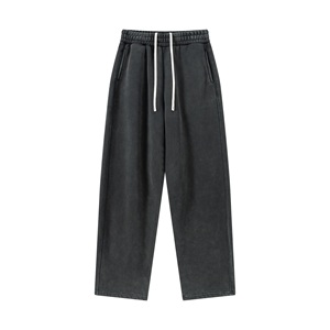 <span class=keywords><strong>Pantaloni</strong></span> Larghi Vintage Grigio Scuro 400gsm <span class=keywords><strong>con</strong></span> Fodera <span class=keywords><strong>in</strong></span> Pile Spesso, Vestibilità Crescent Fit, Lavaggio Acido, <span class=keywords><strong>con</strong></span> <span class=keywords><strong>Elastico</strong></span> <span class=keywords><strong>in</strong></span> <span class=keywords><strong>Vita</strong></span> - Product Image 1