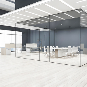 Vách ngăn kính hiện đại không khung kính an toàn cường lực tùy chỉnh kích thước phân vùng văn phòng thiết kế hiện đại dễ dàng cài đặt rõ ràng - Product Image 2