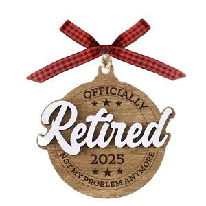 Patrón personalizado de doble capa grabado adorno colgante regalo de jubilación para profesores masculinos - Product Image 5