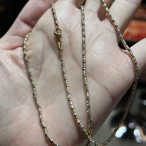 כבד 18K זהב צהוב מוצק דובאי שרשרת שרשרת <span class=keywords><strong>20</strong></span> אינץ' AU750 שרשרת שרשרת לתליון תכשיטים יקרי ערך - Product Image 2