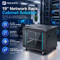 Armoire réseau murale polyvalente de 19 pouces, 6U, 9U, 12U, porte en verre, rack de serveur pour les petits appareils informatiques de bureau