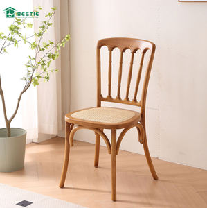كرسي طعام عالي الجودة من الخشب الصلب والراتان الطبيعي بتصميم تقليدي عتيق قابل للطي للاستخدام في المطاعم والولائم - Product Image 5