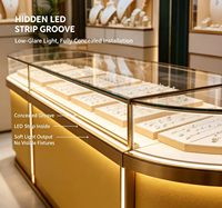 Vitrine de comptoir pour bijouterie et horlogerie avec éclairage LED, couleurs personnalisables et design durable pour les magasins de vente au détail de bijoux