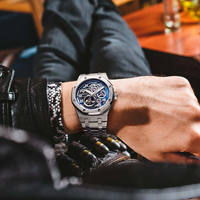 Montre mécanique squelette de luxe pour homme avec mouvement automatique Deesio, logo personnalisé, originale, pièces de montre