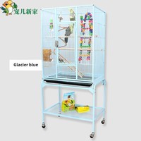 Grande cage à oiseaux en métal de 54 pouces avec support roulant pour perroquets, pigeons, conures, ara, gris d'Afrique, cage à perroquets XXL