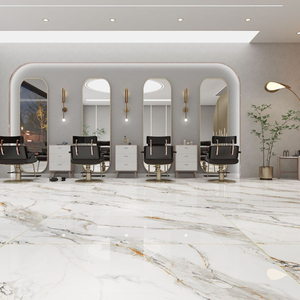 Carreaux de sol en porcelaine effet pierre de luxe Guangdong Foshan 600x1200 haut de gamme, veinés or, pour villas et salons, antidérapants - Product Image 1