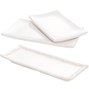 Chất lượng cao giá rẻ số lượng lớn tấm ăn tối Melamine hình chữ nhật màu trắng tấm món ăn cho nhà hàng khách sạn nhà - Product Image 3