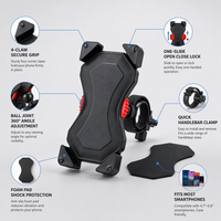 Supporto Manubrio Regolabile a 360 Gradi °   Supporto per Telefono da Bicicletta Antiurto e Antiscivolo per MTB, Bici da Strada, Bici da Città ed E-Bike