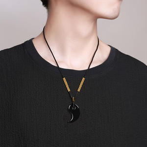 หยกพม่าแท้ เกรด A ไทชิ โควยู จี้ห้อยคอแบบโซ่ไม้ไผ่ หยกน้ำแข็ง สร้อยคอคู่รัก - Product Image 5