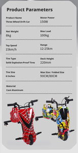 Trottinette électrique professionnelle à 3 roues, capacité de charge 100 kg, robuste, pour adultes, pour le sport - Product Image 4