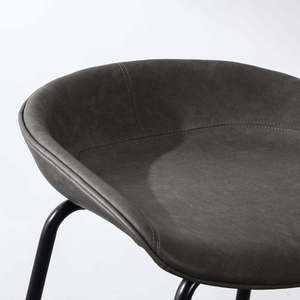 <span class=keywords><strong>Tabouret</strong></span> <span class=keywords><strong>de</strong></span> <span class=keywords><strong>bar</strong></span> <span class=keywords><strong>industriel</strong></span> durable avec siège en similicuir gris, structure en fer <span class=keywords><strong>noir</strong></span> et repose-pieds pour usage domestique ou professionnel - Product Image 4