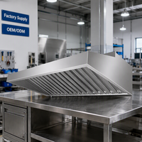 Kap Ventilasi Dapur Komersial Bahan Stainless Steel dengan Filter Baffle untuk Restoran