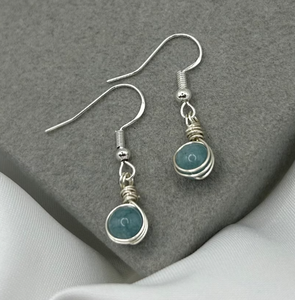 ต่างหูห้อยคริสตัลอความารีนสำหรับวันเกิดหินเดือนมีนาคม - Product Image 5