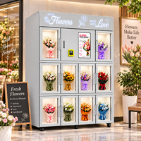 Distributeur automatique de fleurs à écran tactile de 21,5 pouces, réfrigéré, 10 compartiments, machine de vente de bouquets frais