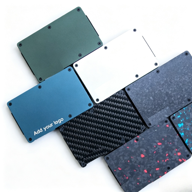 High Quality Modern Aluminum Wallet Slim Thin Business-Style Card Organizer Multi-Functional RFID Minimalist Metal Card Holder