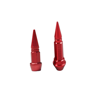 Capuchons de valve de pneu de voiture personnalisés en alliage d'aluminium avec logo de marque, noirs et rouges, pour tige de valve à pointe - Product Image 6