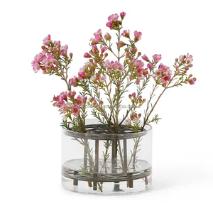Cam yuvarlak Ikebana çiçek vazo düğün centerpieces dekorasyon Mini çiçek düzenleme kiti kök düğün vazolar
