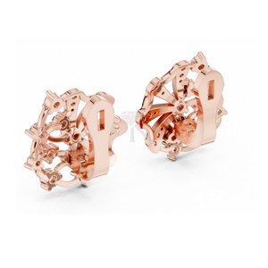 Boucles d'oreilles en diamant ajouré complexe avec fermoir à charnière, bijoux fins élégants et minimalistes, parfaits pour les femmes - Product Image 5