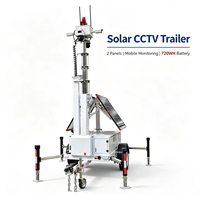 Tragbarer Solar-Kameraanhänger mit 2*435W Solarpanels 6M Höhe PTZ 2*4MP 3TB 4CH NVR für Nicht-Elektrische Arbeitsbereiche