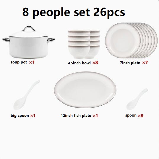 White 8people set