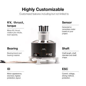 154120 BLDC Kit de moteur 80KG contrôleur de moteur d'hélice de poussée pour grands Drones paramoteur <span class=keywords><strong>parapente</strong></span> fait aimant Permanent - Product Image 6
