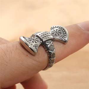 Viking Snowflake <b>Ring</b> Men's <b>Silver</b> Stainless Steel Punk Geometric Design Gift Jewelry 21013 - Product Image 4