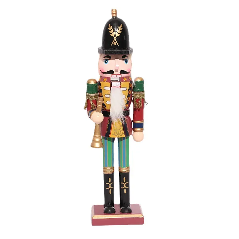 Cadeau de noël créatif en noyer casse-noisette décor à la maison avec soldat britannique poupée oeuvre bois Santa Figure sérigraphie