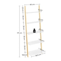 Moderno 5 niveles sala de estar baño planta soporte libro almacenamiento madera bambú escalera estante