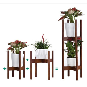 Soporte cilíndrico de madera maciza para plantas, soporte para macetas blancas, estante para flores de interior y exterior, soporte de almacenamiento para plantas - Product Image 2