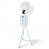 Nouvelle Arrivée - Machine Photobooth Trépied Blanc pour iPad et Appareil Photo Reflex Numérique, Hauteur Réglable avec Lumière RGB, Photobooth Selfie pour Mariages et Événements