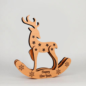 Nuevos centros de mesa navideños 2026: Decoraciones de renos de madera y Papá Noel para el hogar, adornos navideños. - Product Image 4