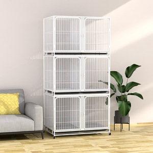 <span class=keywords><strong>Cage</strong></span> pour animaux de compagnie modulable et <span class=keywords><strong>pliable</strong></span> à trois niveaux, double couche, pour l'élevage de pigeons, lapins et chats, robuste - Product Image 6