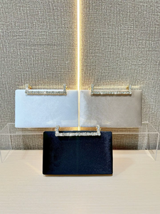New Women's Evening Velvet Hand <b>Bag</b> Trapeze Shape European-American Retro Style Diamond-encrusted <b>Small</b> Capacity Closure Tanjing - Product Image 4
