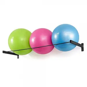 JH-Mech Gym Equipment Holder Gym Ball And Yoga Ball Fitness Wall Mounted Storage Metal Wall Ball Rack